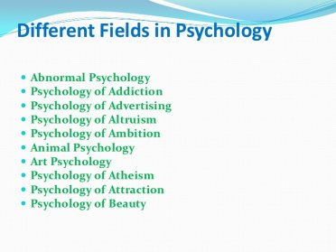 Fields in Psychology
