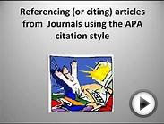 Citing Journal Articles in the APA Style.
