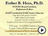 Esther B. Hess, Ph.D. FCICPP, Board Certified, Diplomate