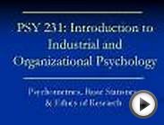 PSY 231: Introduction to Industrial and Organizational