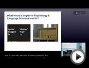UCL - Psychology and Language Sciences undergraduate
